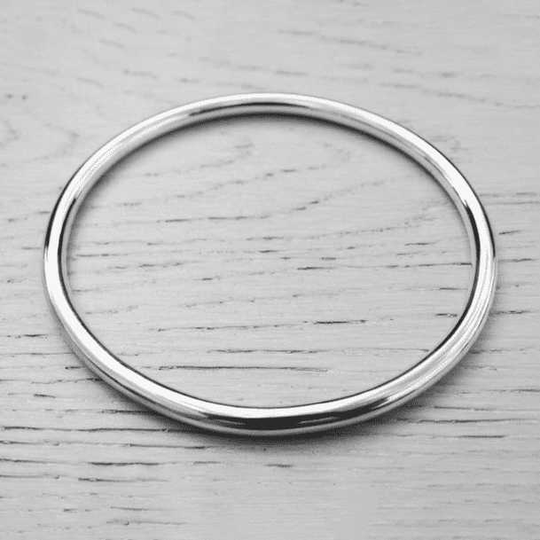 Fine Silver Kara Bangle round shaped